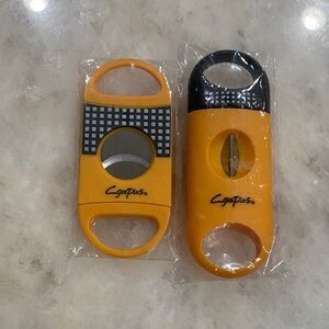 Orange and Black Cigar V and Regular Cutter Set